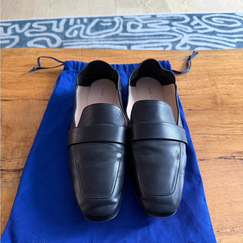 Stuart Weitzman Black Leather Women's Loafers